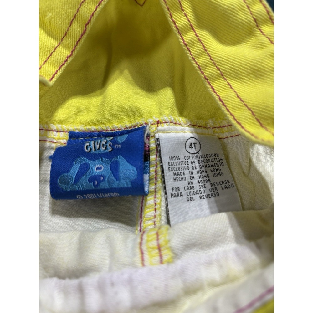 Vintage Blues Clues Overalls Set Girls 4T Pink Denim Shorts Shortalls Rare - Picture 6 of 13